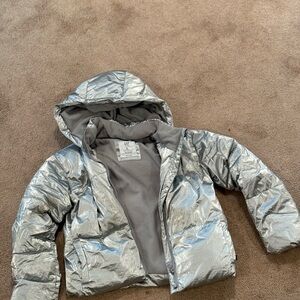 GAP Shiny Silver Kids Puffer Jacket